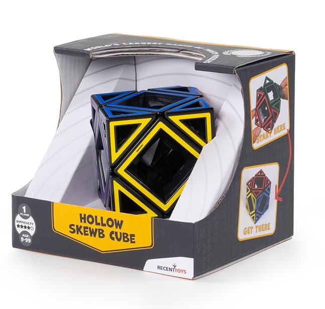 Meffert's Hollow Skewb Cube - The Original Cube Brainteaser from Recent Toys - Travel Friendly Fun for Ages 9+