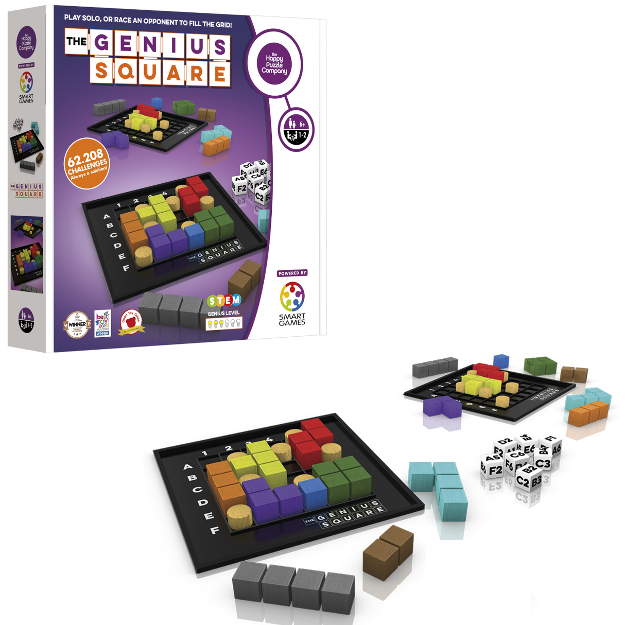 The Genius Square - the Global Sensation! Two-Player Logic Race Game for Ages 6+