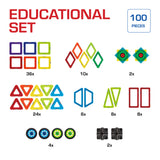 GeoSmart Educational Set - GeoMagnetic Construction Featuring 100 Pieces for Ages 5+