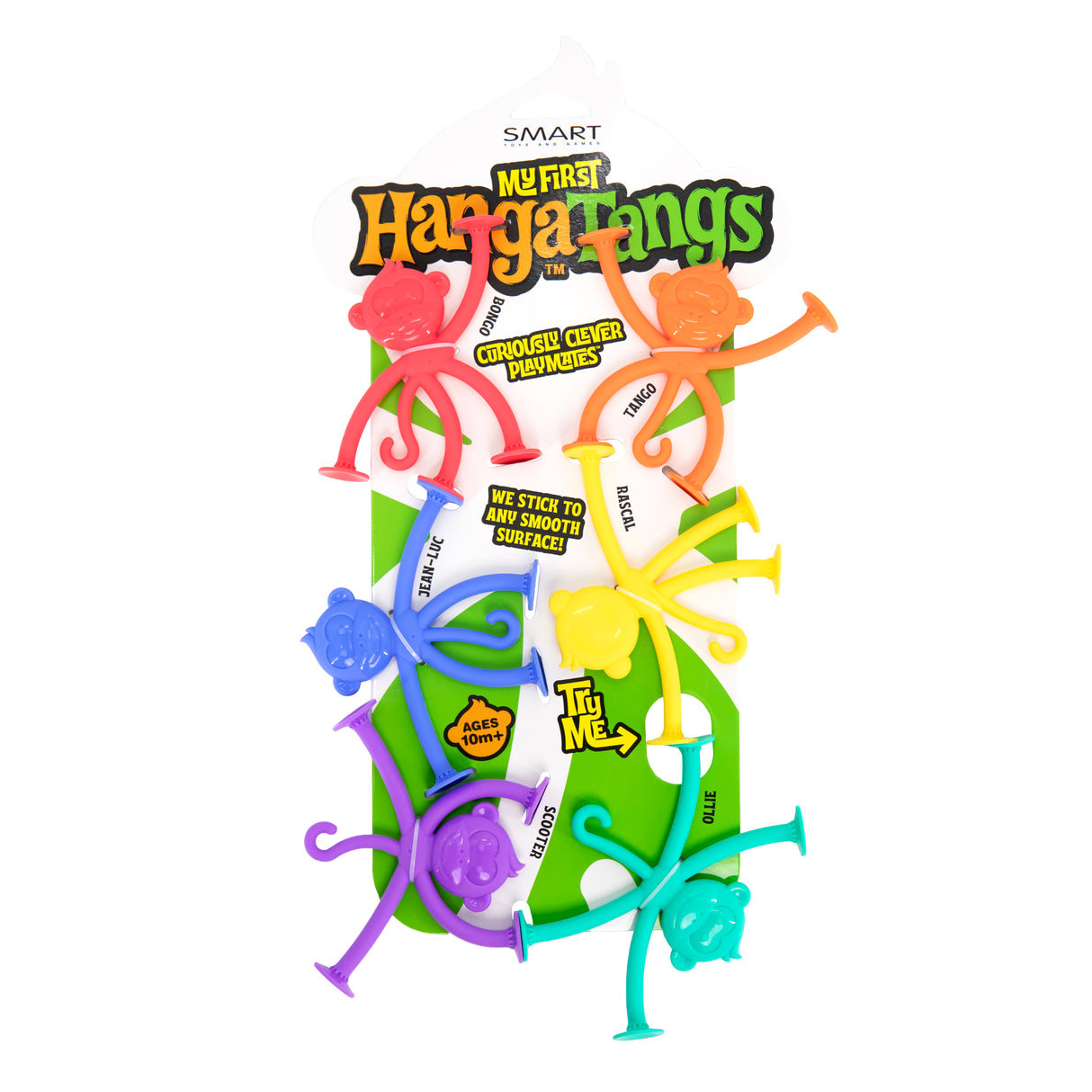 My First HangaTangs: 6-Pack of Curiously Clever Playthings Made from Food-Grade Silicone for Ages 1 +