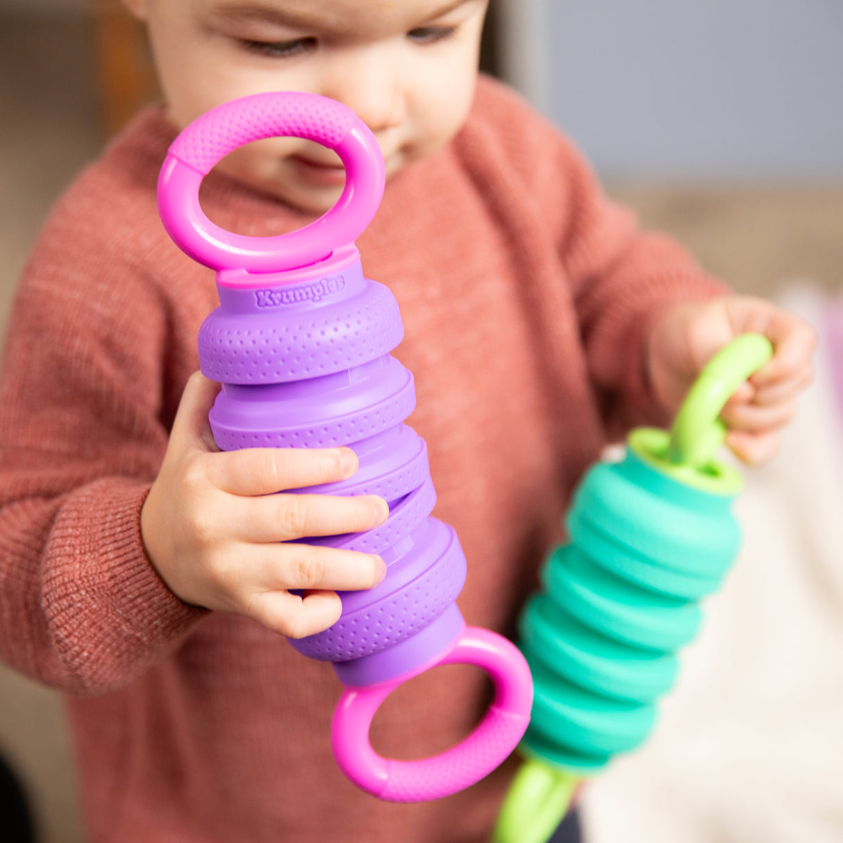 Krumples Pully TEAL - Ridiculously Fun Fidget Playthings for Ages 1+ Made from Food Grade Silicone!