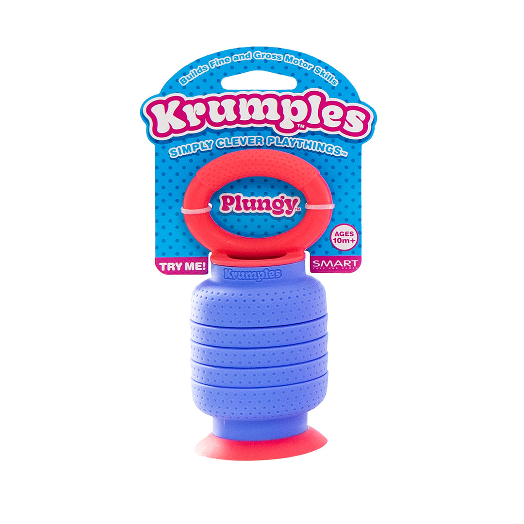 Krumples Plungy BLUE - Ridiculously Fun Playthings for Ages 1 - 99 Made from Food Grade Silicone!