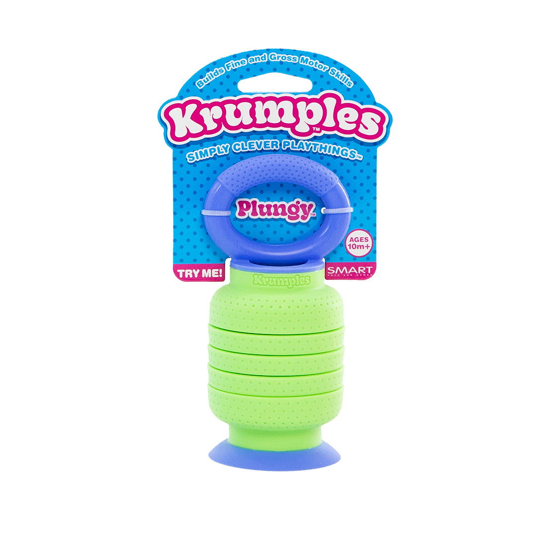 Krumples Plungy GREEN - Ridiculously Fun Playthings for Ages 1 - 99 Made from Food Grade Silicone!