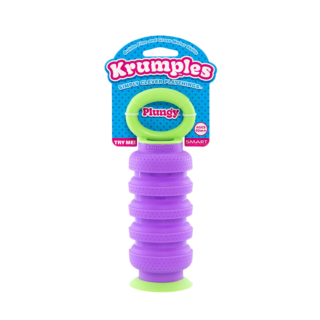 Krumples Plungy PURPLE - Ridiculously Fun Playthings for Ages 1 - 99 Made from Food Grade Silicone!