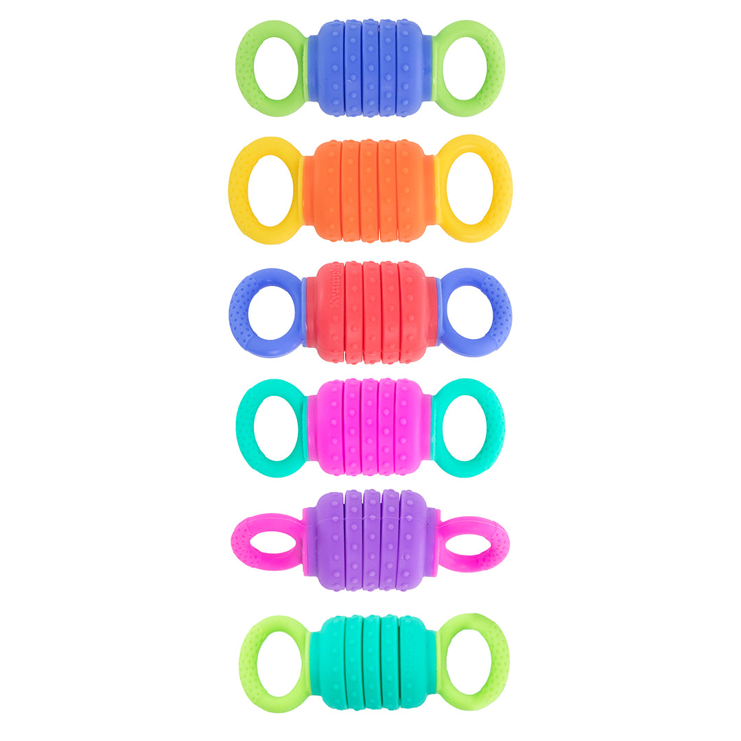 Krumples Fidget Pullys - 6 PACK - Finger Size Fidget Fun for Ages 1+ Made from Food Grade Silicone!