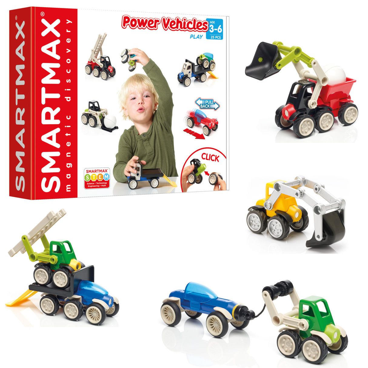 SmartMax Power Vehicles Max Magnetic STEM Building Set Ages 3+