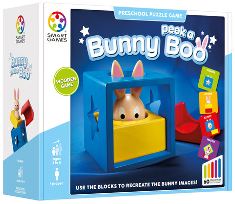 Bunny Peek a Boo Wooden STEM Building Game for Ages 2+