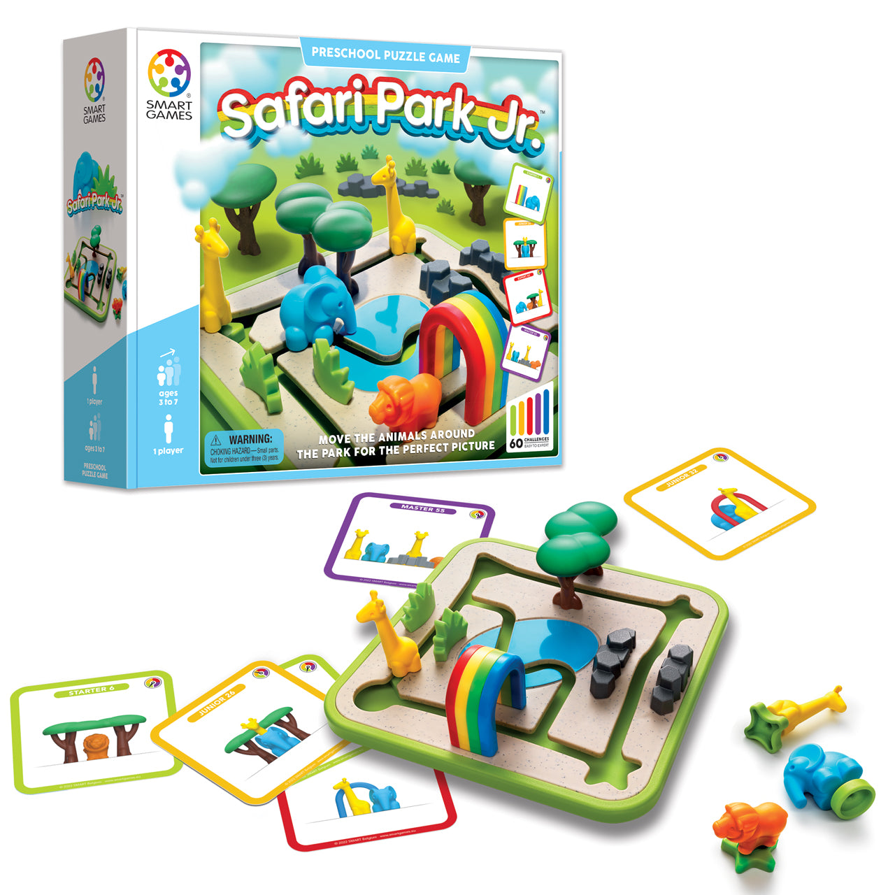 Safari Park Preschool Puzzle Game with 60 Challenges for Ages