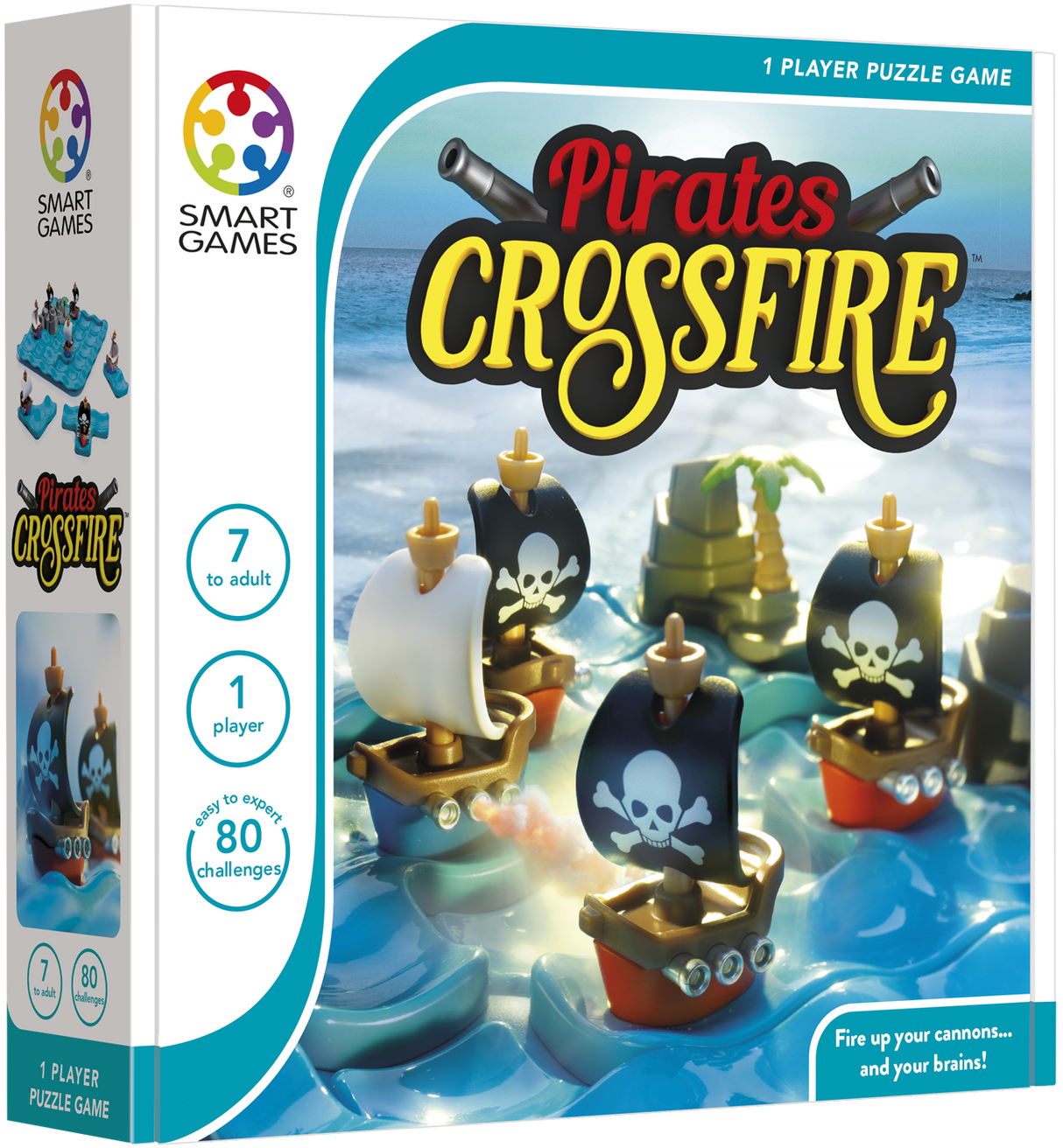 Pirates Crossfire Board Game with 80 Challenges and 4 Playing Modes