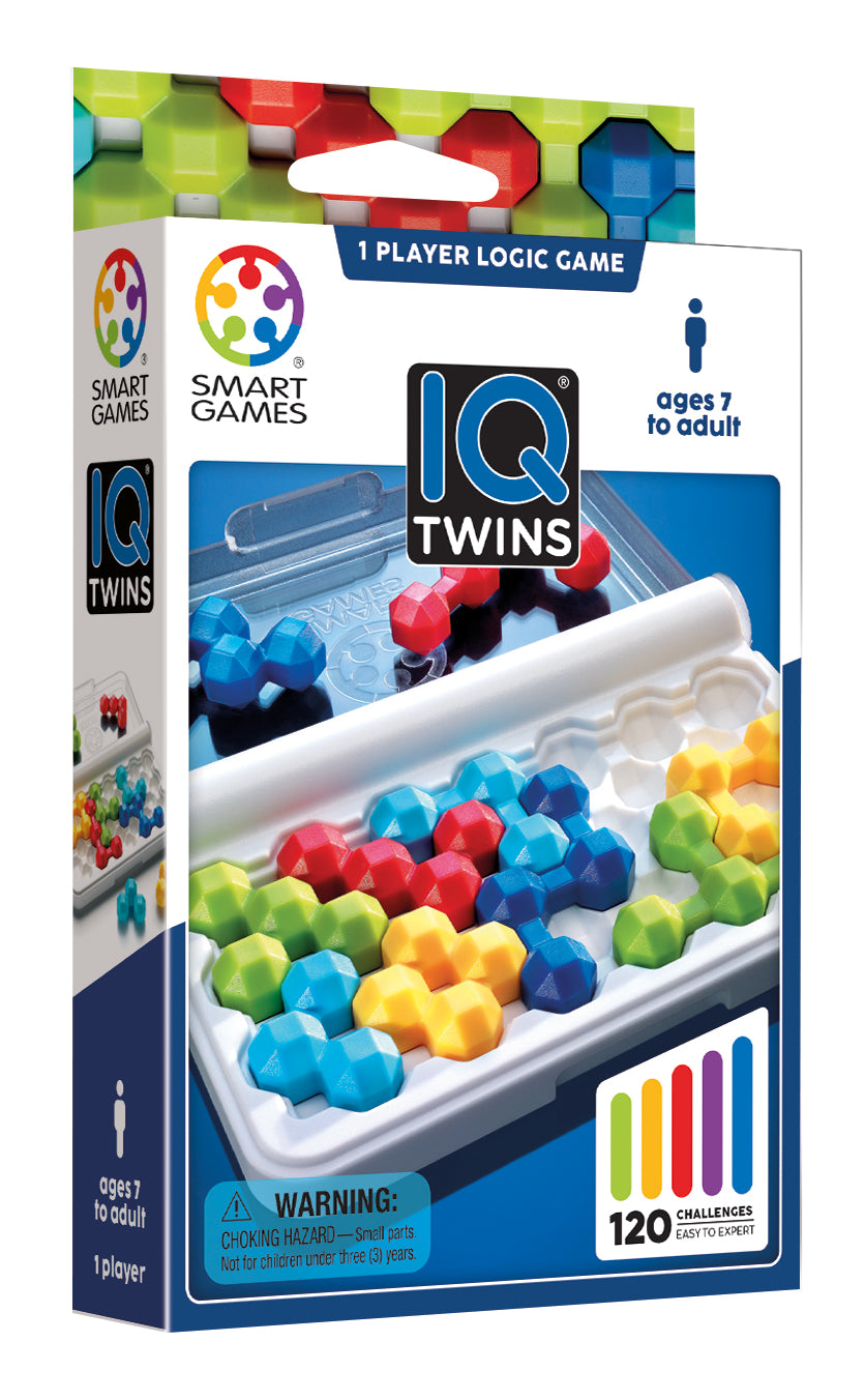 IQ Twins Travel Game with 120 Challenges for Ages 7+