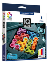 IQ Gears Travel-Friendly Dynamic Logic Game Featuring 120 Challenges for Ages 7+