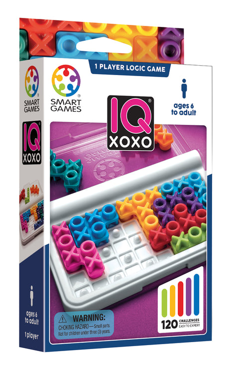 IQ XOXO Travel Game with 120 Challenges for Ages 6+