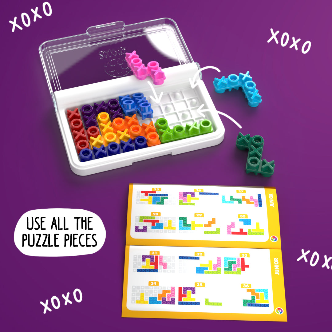 IQ XOXO Travel Game Brain Teaser with 120 Challenges for Ages 6+