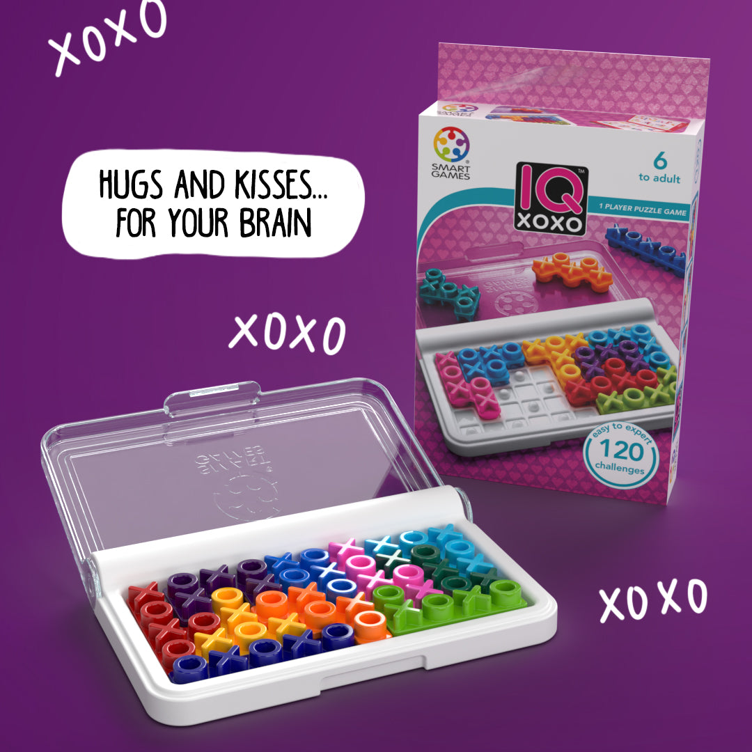 IQ XOXO Travel Game Brain Teaser with 120 Challenges for Ages 6+