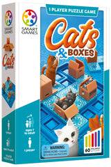 Cats and Boxes Travel Game with 60 Challenges for Ages 7+