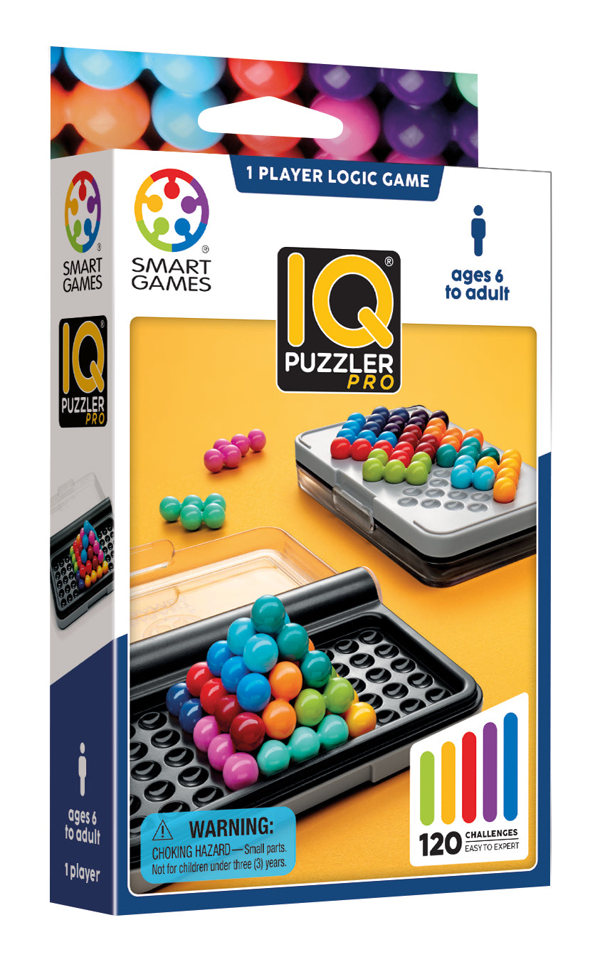 IQ Puzzler Pro Compact Board Game Puzzle with 120 3D Challenges for Ages 6+