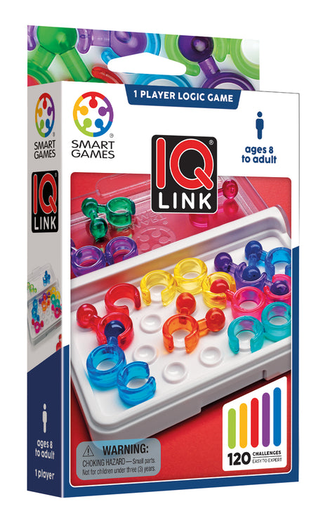 IQ Link: A Travel Game for Ages 8 & Up with 120 Challenges. Can You Link the Colors?