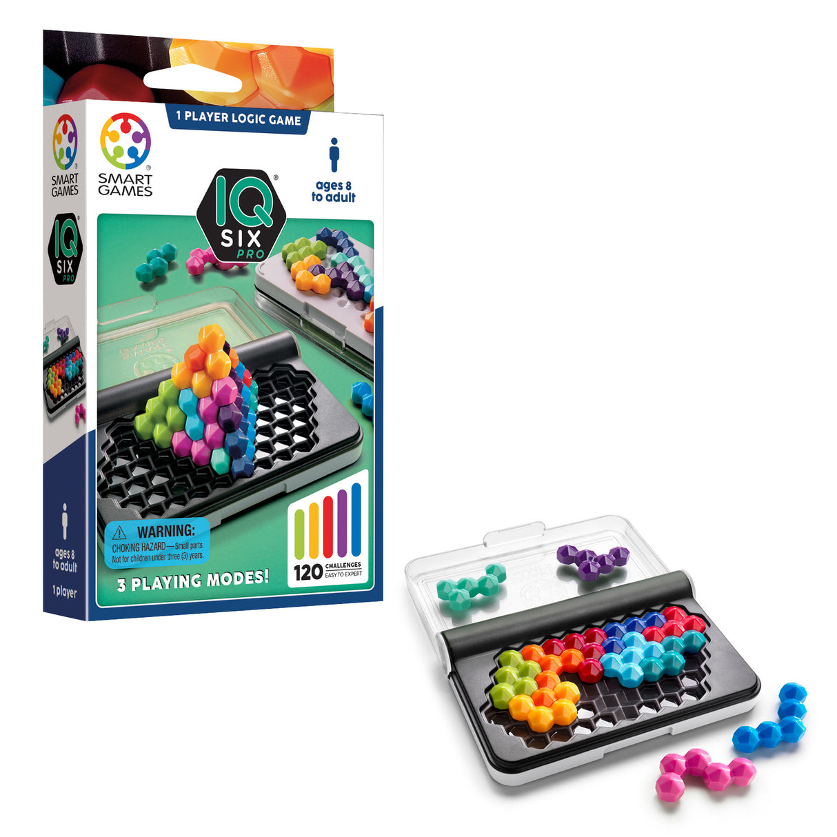 IQ Six Pro Travel Game/Brain Teaser with 120 Challenges for Ages 8+