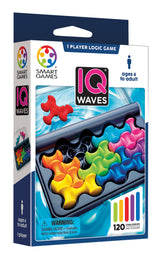 IQ Waves Problem Solving Travel Game with 120 Challenges for Ages 6+