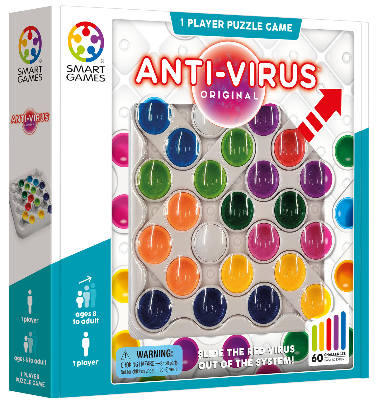 Anti-Virus Sliding Puzzle Logic Game with 60 Challenges