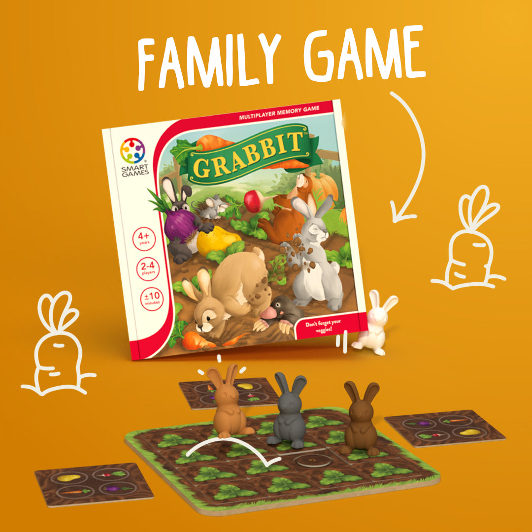 Grabbit Memory Game for 2-4 Players Ages 4+