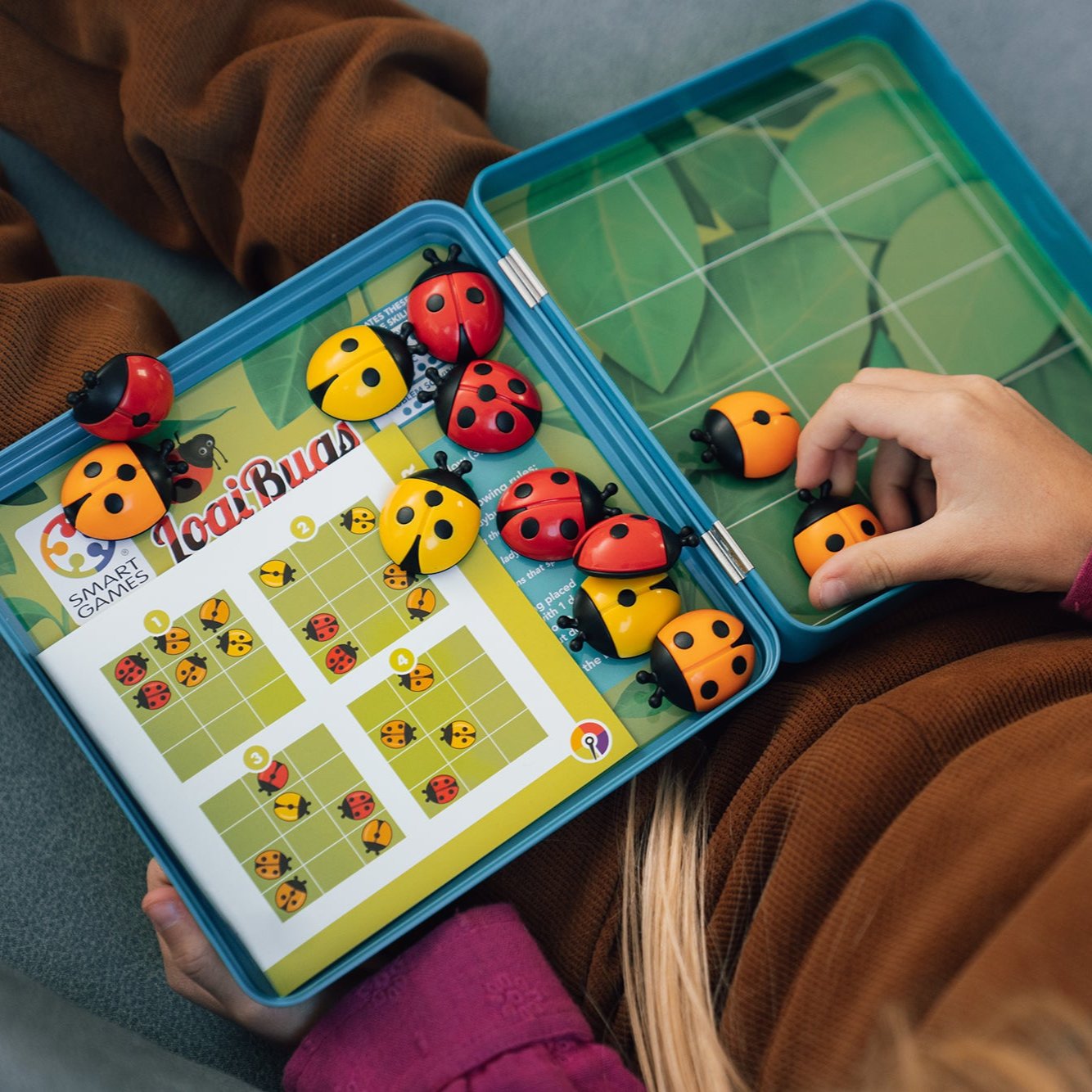 LogiBugs Metal Box Magnetic Travel Game with 48 Challenges for