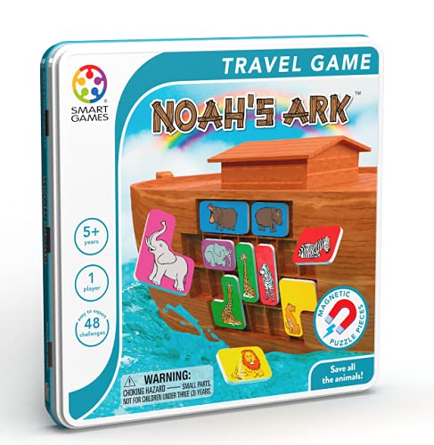 Noah's Ark Tin Box Magnetic Travel Game with 48 Challenges for Ages 5+