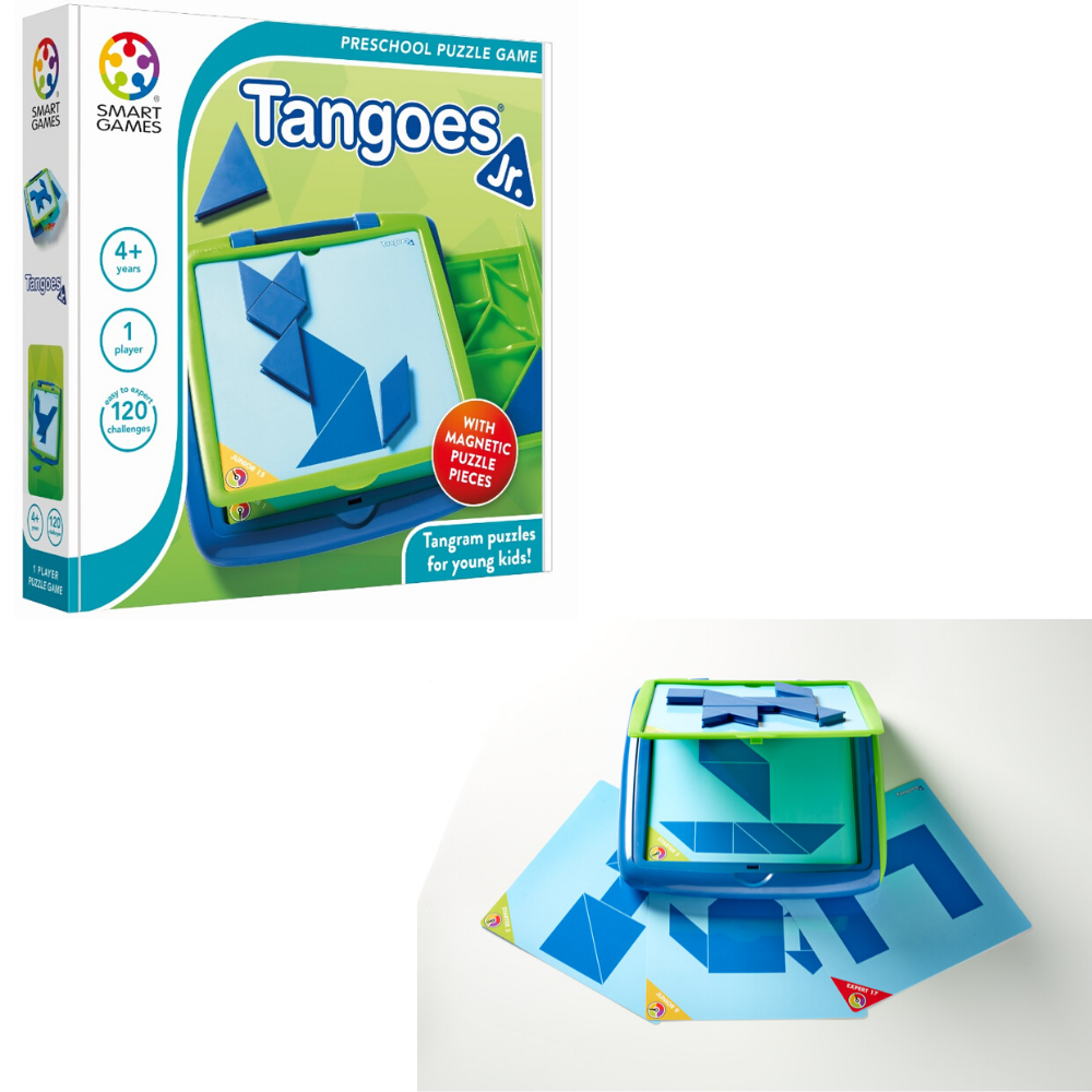 Tangoes Jr. Preschool Tangram Game with 120 Challenges in Carry Case for Ages 4+