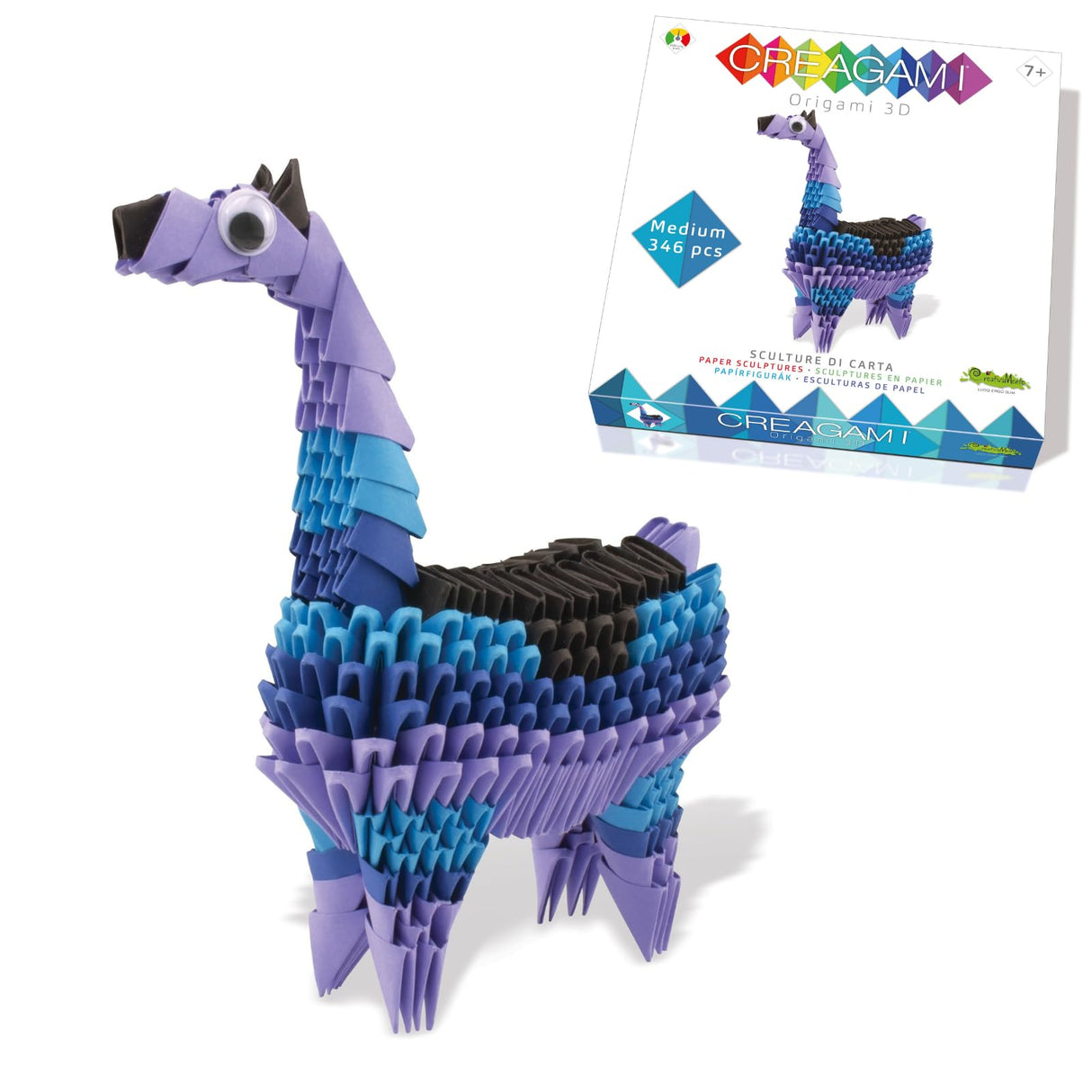 Creagami Llama Origami Set - 480 Piece 3D Modular Paper Sculpture Kit for Craft Enthusiasts Ages 7+