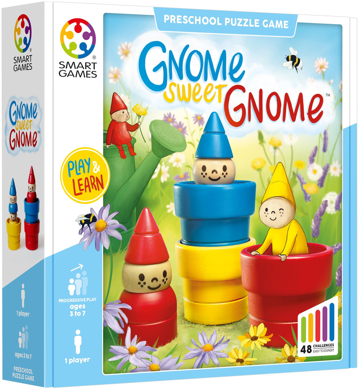 Gnome Sweet Gnome Wooden Deduction Game for Ages 3-7 with 48 Challenges