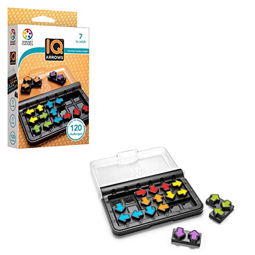 IQ Arrows Travel Game w/ Portable Case Featuring 120 Challenges for Ages 7+