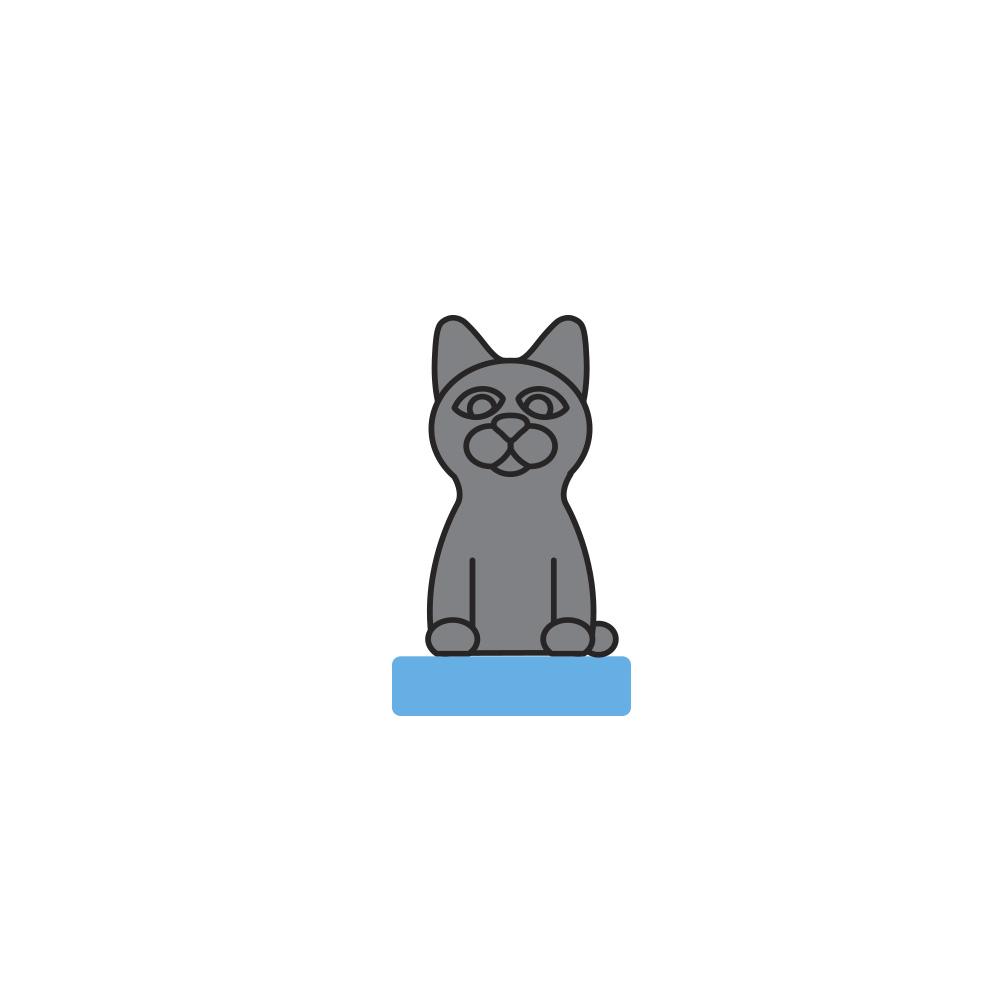 Cats & Boxes - Grey Cat Replacement Part ONLY